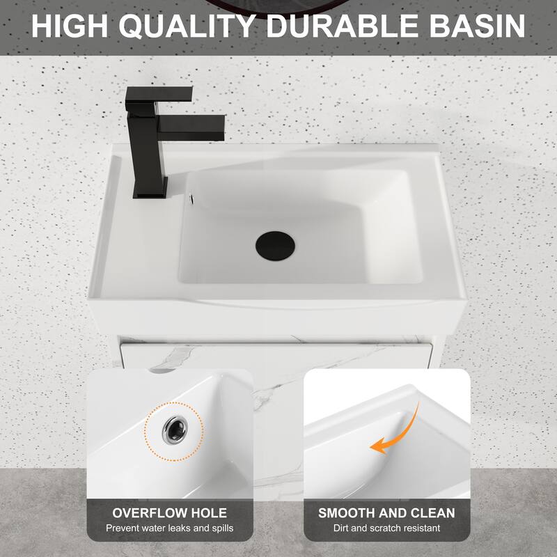 Beingnext 16''/20''/24"/30"/36" Bathroom Vanity with Sink, Floating Bathroom Vanity with Soft Close Door