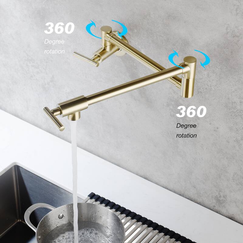 GIVINGTREE Farmhouse Wall Mount Pot Filler kitchen Faucet - 18.3" x 13.5"