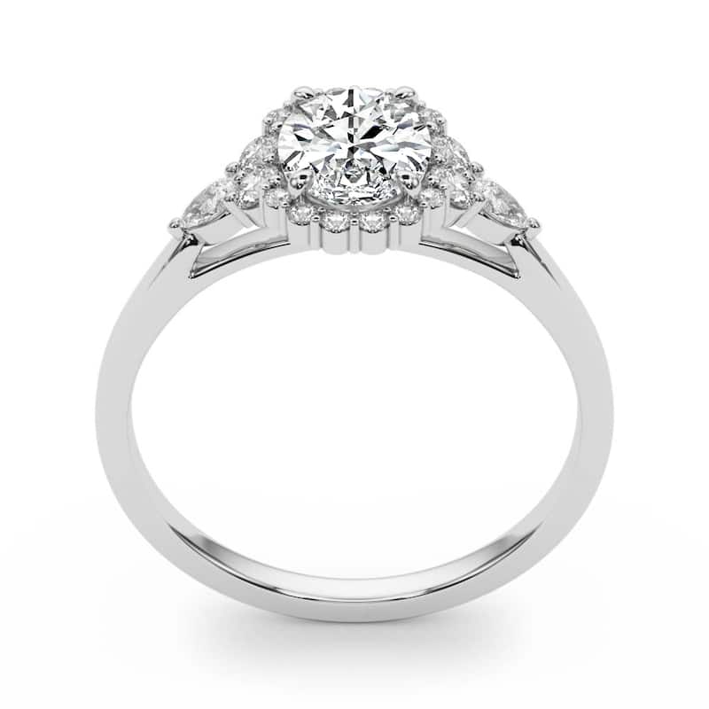 Auriya 14k White Gold Lab Grown Oval Diamond Halo Engagement Ring 0.50 to 5.00 ct. tw. (F-G VS)