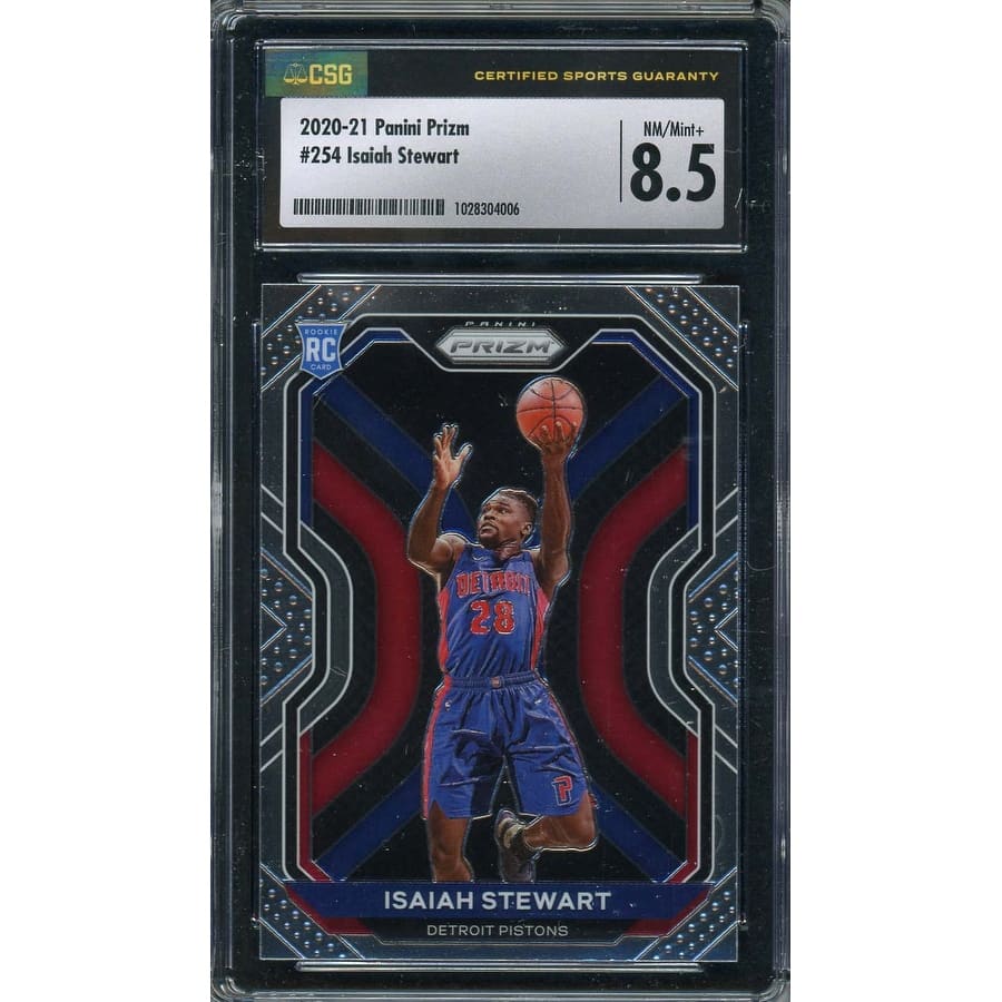 Isiah Stewart 2020 Panini Prizm Basketball Rookie Card RC #254 Graded CSG 8.5 - 8'6" x 11'6"