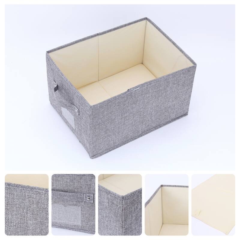 Storage Cube, Fabric Storage Bin with Handles for Shelves Closet, 1 Pack Foldable Storage Basket for Organizing Clothes Books - Grey - 16*12*9in