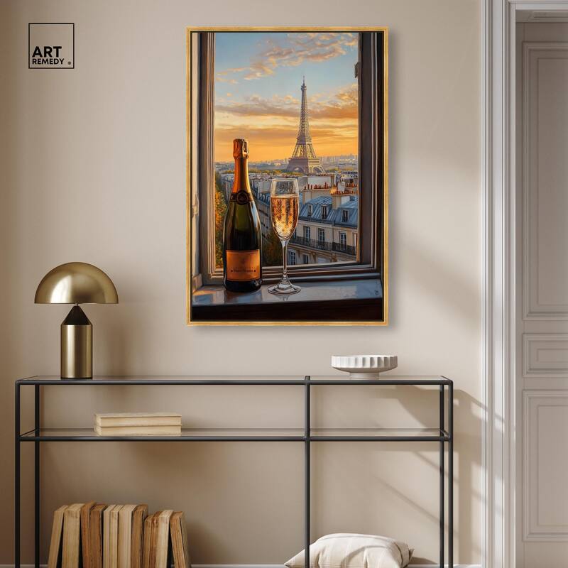 Classy Drink in Paris Canvas by Art Remedy