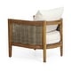preview thumbnail 63 of 69, Burchett Outdoor Acacia Wood and Wicker 4 Seater Chat Set with Optional Sunbrella Cushions by Christopher Knight Home