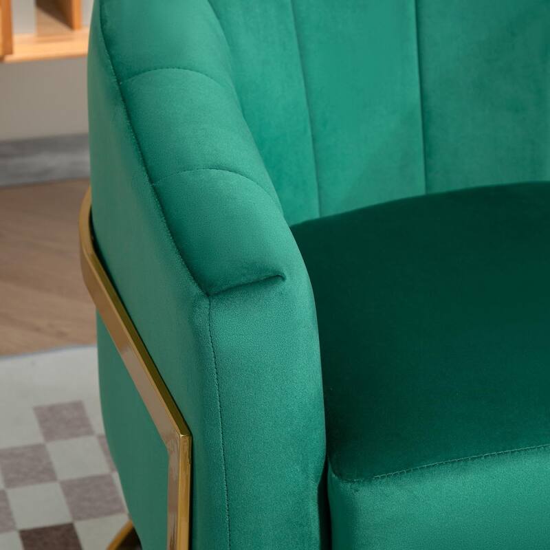 Modern Accent Armchair Luxury Gold Frame and Multi-colored Velvet Material Infuse Elegant Flair