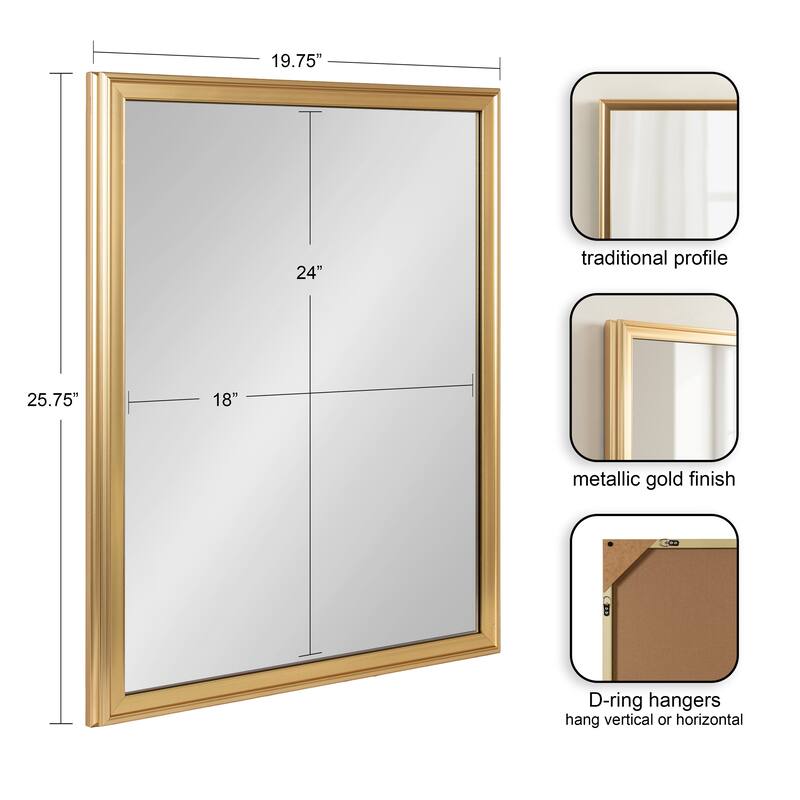 Kate and Laurel Colette Rectangle Bathroom Wall Mirror