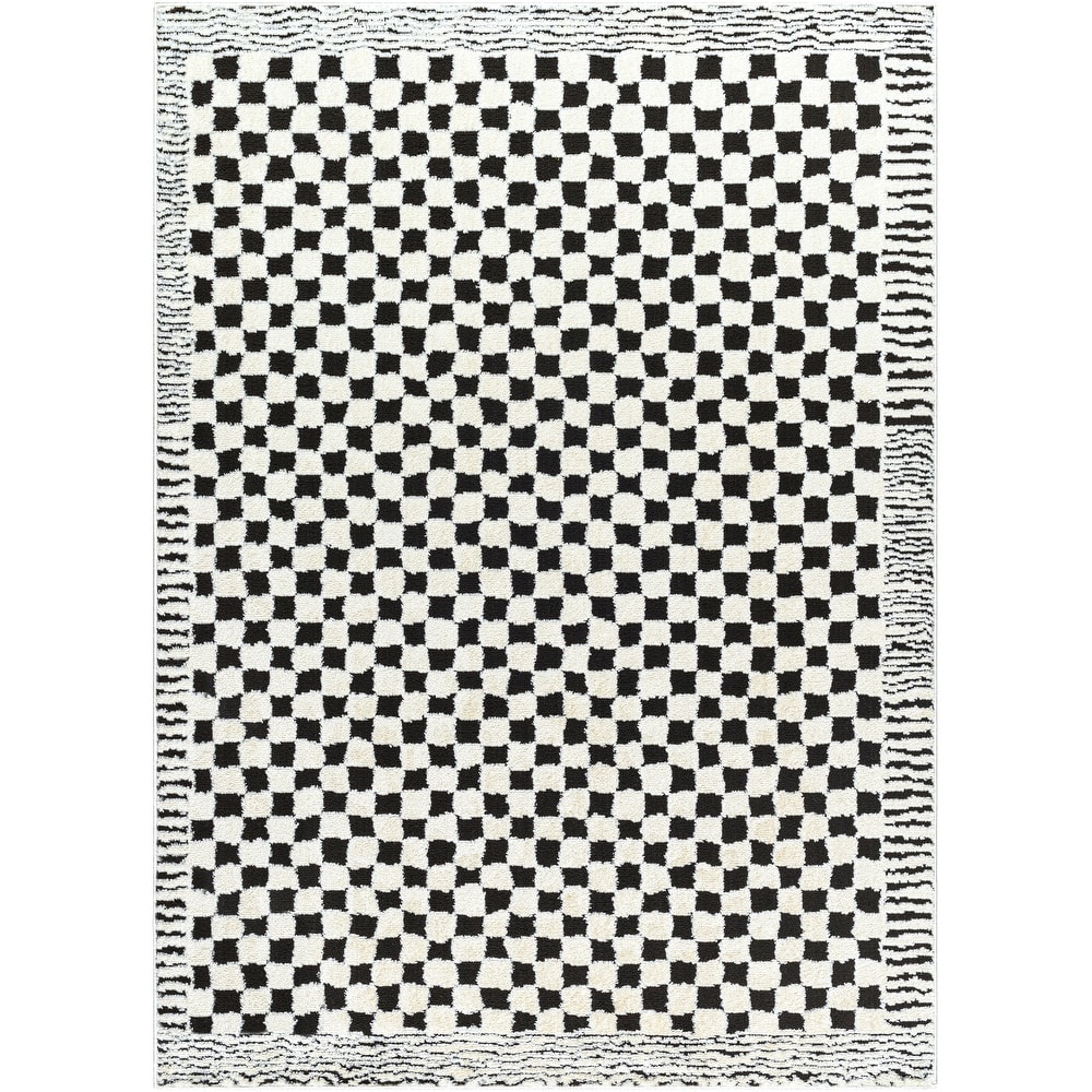 Livabliss Freud Mod Checkered & Striped Area Rug