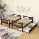 preview thumbnail 3 of 7, Espresso Twin over Twin Rubber Wood Bunk Bed with Trundle and Ladder