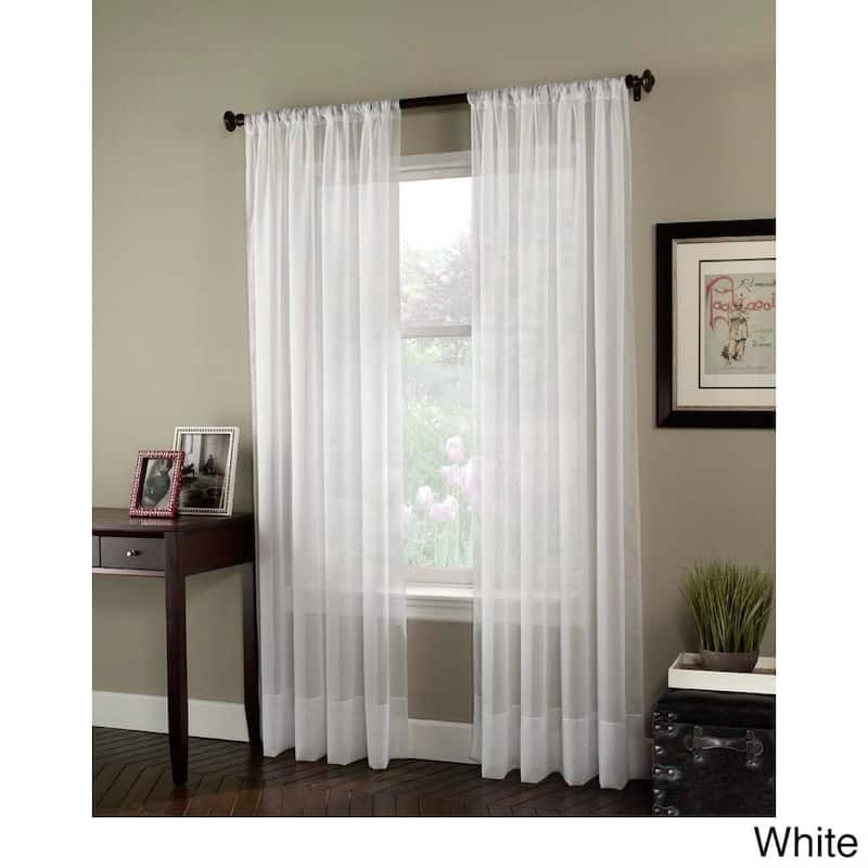 Soho Voile Lightweight Sheer Curtain Panel - 84 x 59 - Winter White