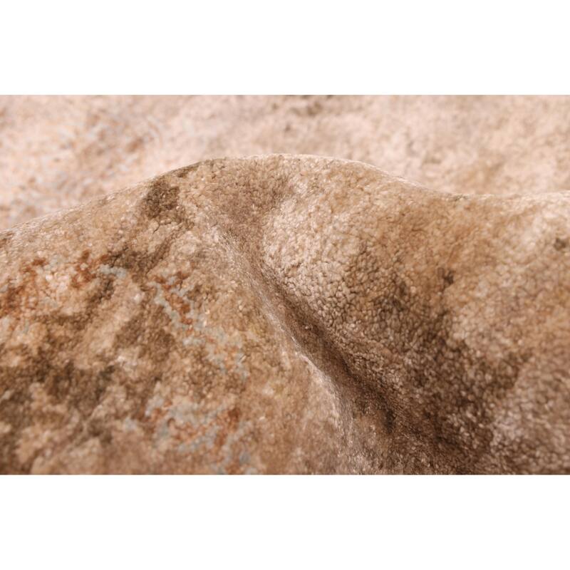 ECARPETGALLERY Hand-knotted Legacy Tan Silk Rug - 6'0 x 9'7