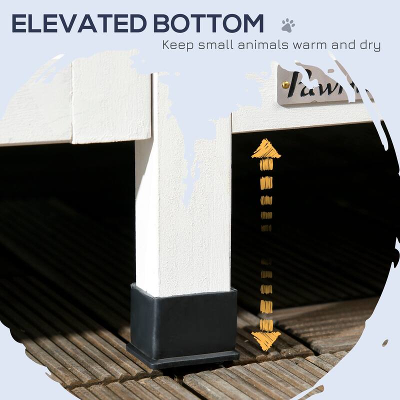 PawHut Outdoor Cat House with Weather-resistant Roof & Garden Bed, Outdoor Shelter Enclosure with Multiple Entrances