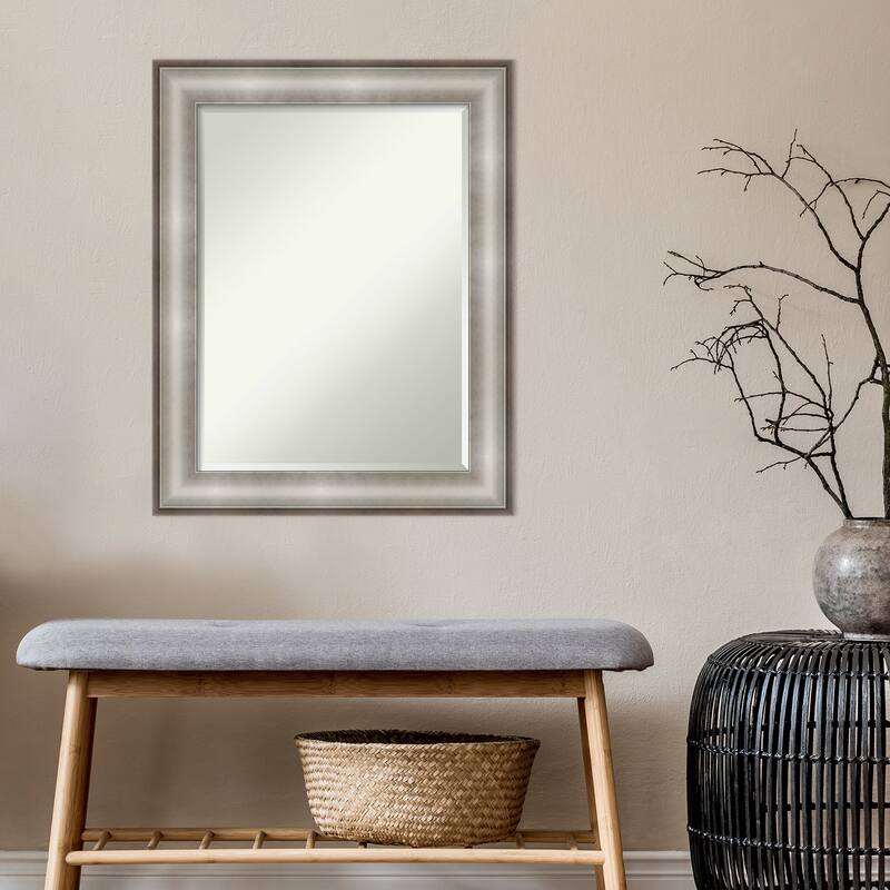 Beveled Wall Mirror - Imperial Pewter Black Frame