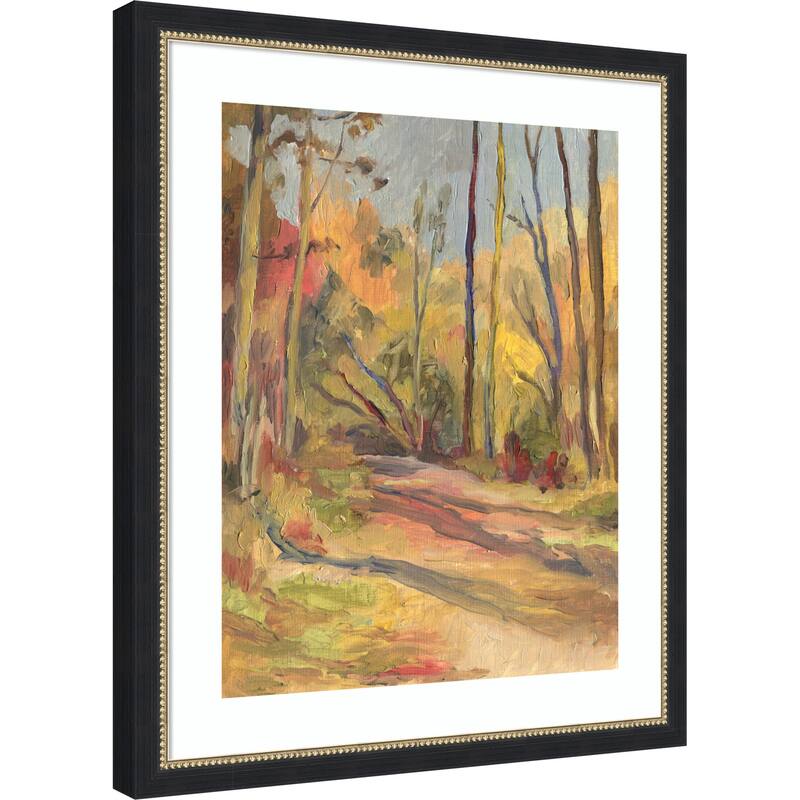 Autumn Walk Oilpainting by Catalina Somolinos Wood Framed Wall Art Print