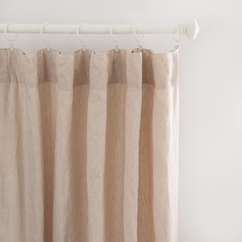 100% French Linen Window Curtain Set by BOKSER HOME