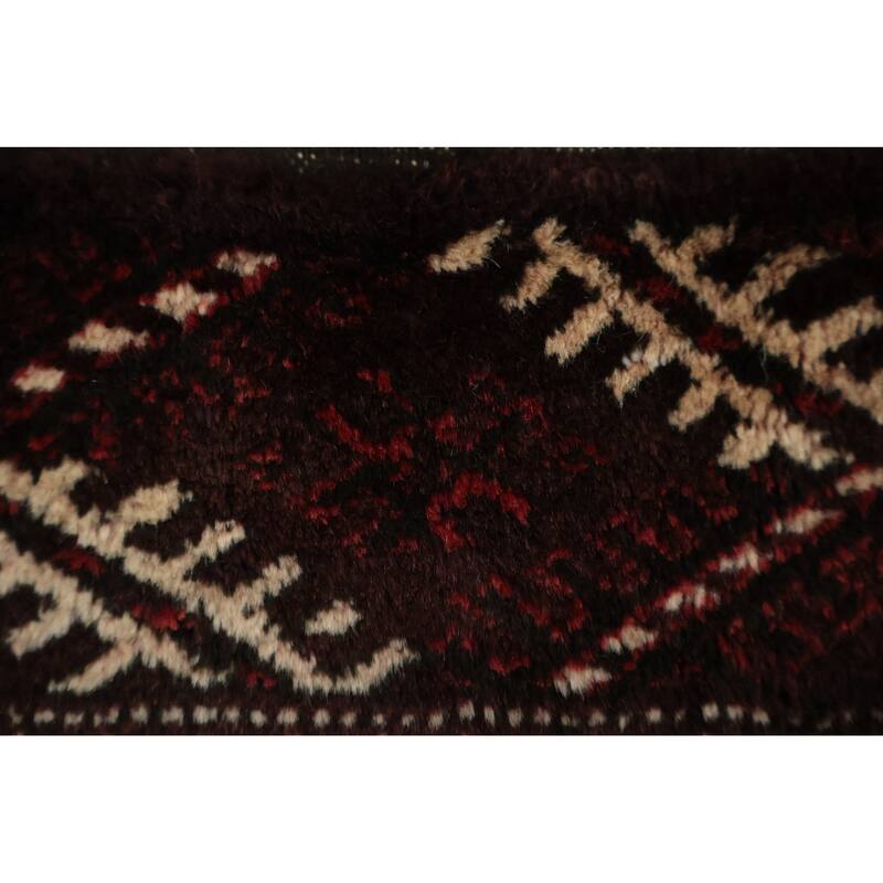 Hand Knotted Oriental 100% Wool Carpet Traditional All-Over Red Turkoman Area Rug - 10' 10'' X 7' 9''