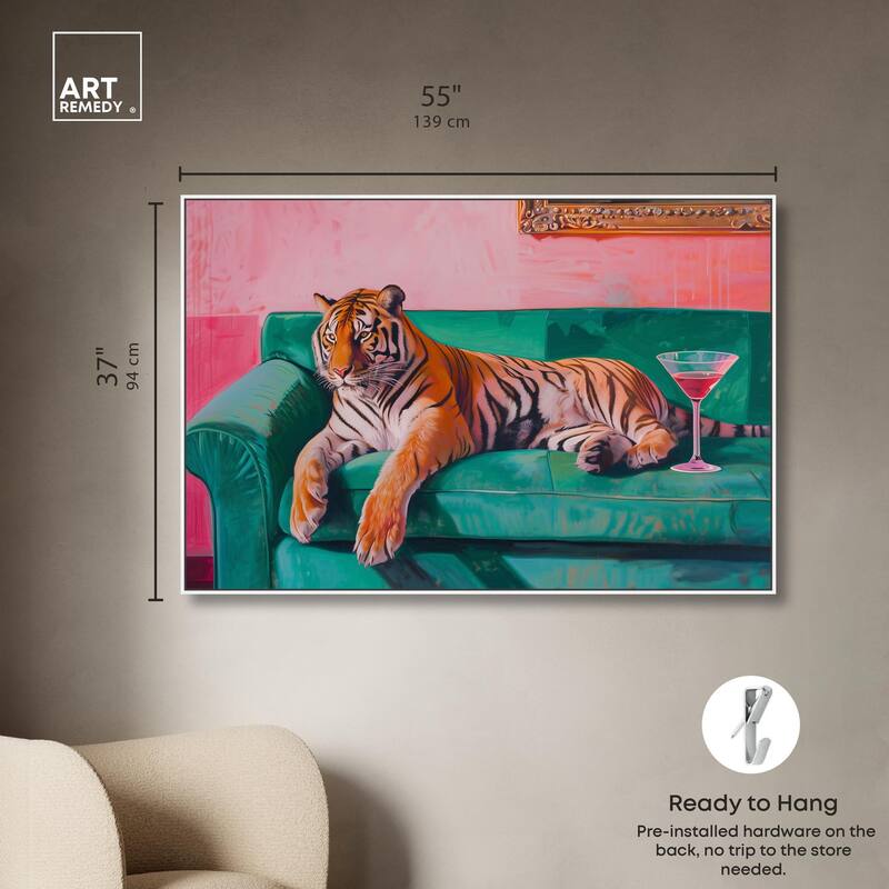 Lounging Tiger Canvas by Art Remedy