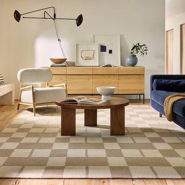 slide 2 of 9, Caitlin Geometric Wool Area Rug 2' 6" x 8' - Runner