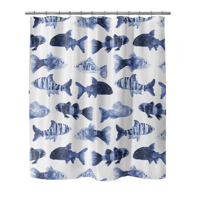 BLUE FISH Shower Curtain By Lisa Lane
