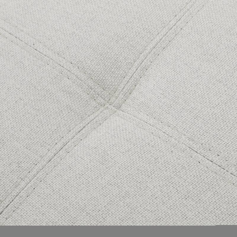 Light Grey Upholstered Storage Ottoman Bench for Bedroom & Entryway, 300lbs