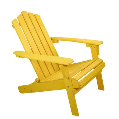36" Yellow Classic Folding Wooden Adirondack Chair