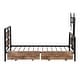 preview thumbnail 10 of 11, Black Twin Size Metal Platform Bed w/ Rotatable TV Stand Storage Bed Frame