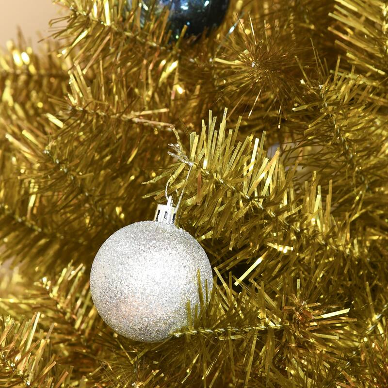 HOMCOM 6' Artificial Gold Christmas Tree with Stand
