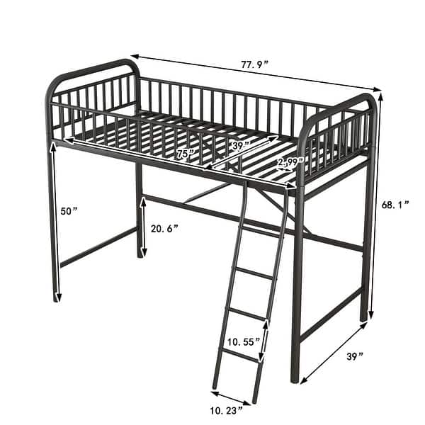 Twin Size Metal Loft Bed, No Box Spring Needed Bed Bath & Beyond