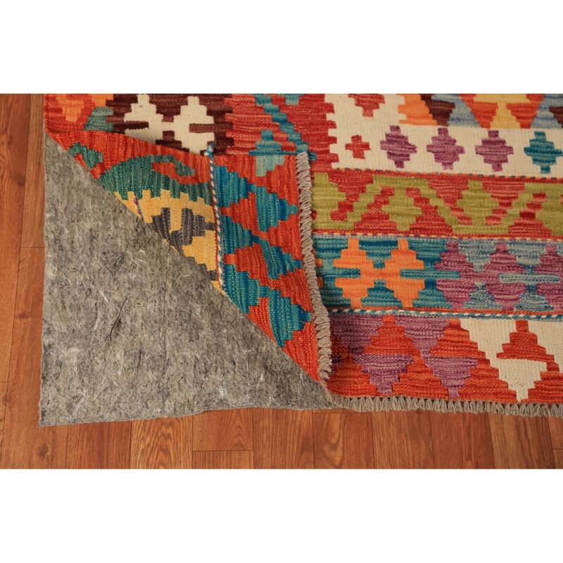 Kilim Oriental Area Rug Hand-Woven Wool Carpet - 8'2" x 9'8"