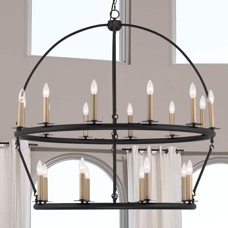 20 Light Wagon Wheel Candle Style Chandelier - 41.34"x41.34"x40.09"