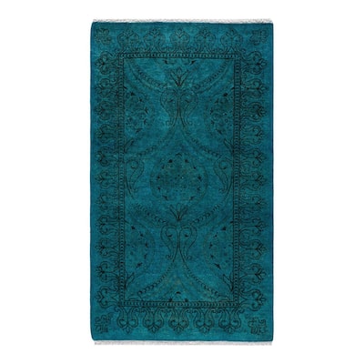 Contemporary Overdyed Wool Hand Knotted Area Rug - 2' 7" x 4' 5"