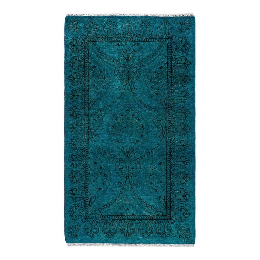 Contemporary Overdyed Wool Hand Knotted Area Rug - 2' 7" x 4' 5"