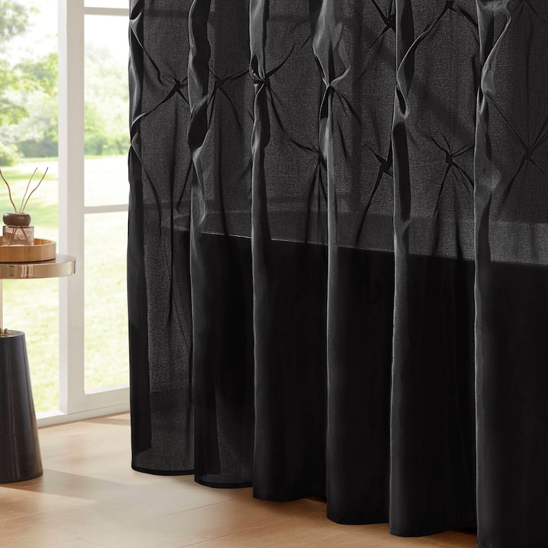 Madison Park Laurel Tufted Semi-Sheer Shower Curtain