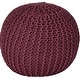 preview thumbnail 1 of 6, Urban Lifestyle Round Knit Pouf Burgundy