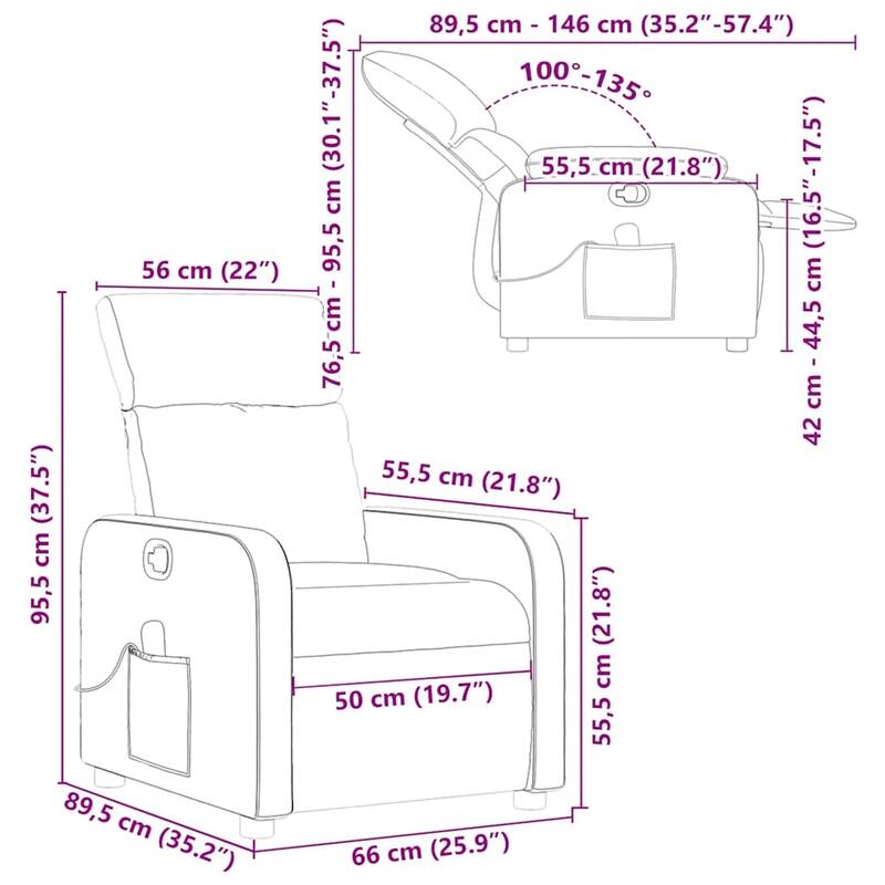 vidaXL Massage Recliner Chair Adjustable Footrests Massage Chair