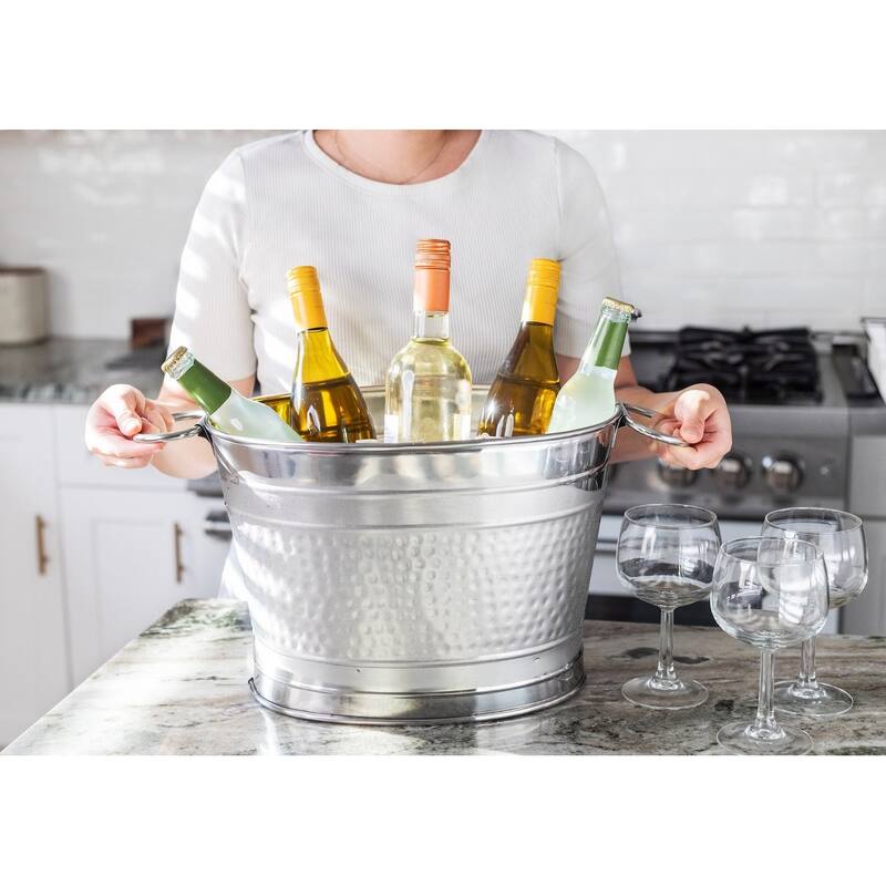 Sol Living Stainless Steel Beverage Tub for Parties Ice Bucket