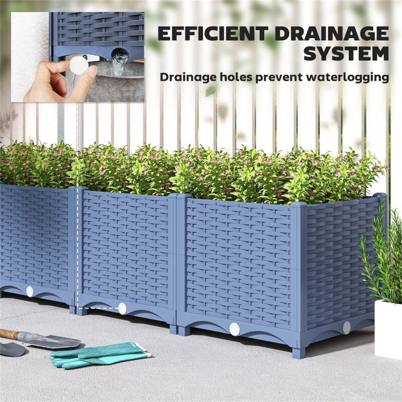 Plastic Garden Bed with Drainage Holes for Indoor and Outdoor Use
