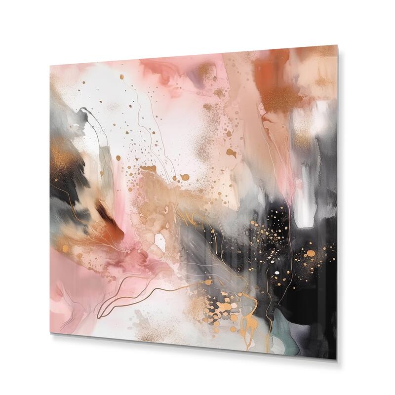 Designart "Pink Gold Marble Texture III" Abstract Marble Metal Wall Art ...