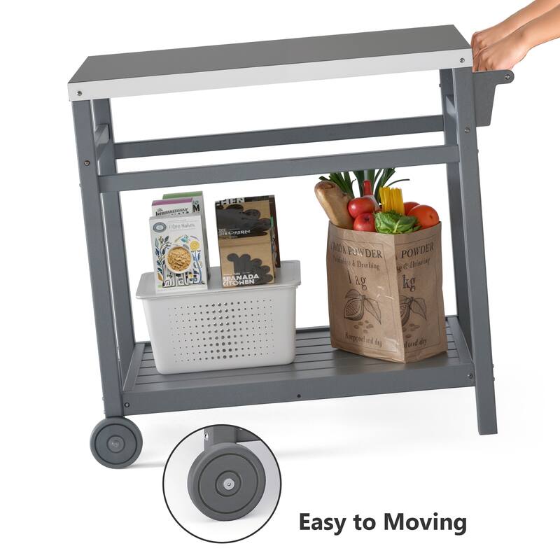 Multi-functional Outdoor Cart: Ideal for Pizza Ovens, Grilling, and Dining -RV carts