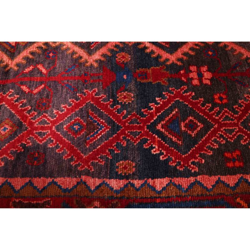 ECARPETGALLERY Hand-knotted Andelz Dark Navy, Red Wool Rug - 3'10 x 10'7