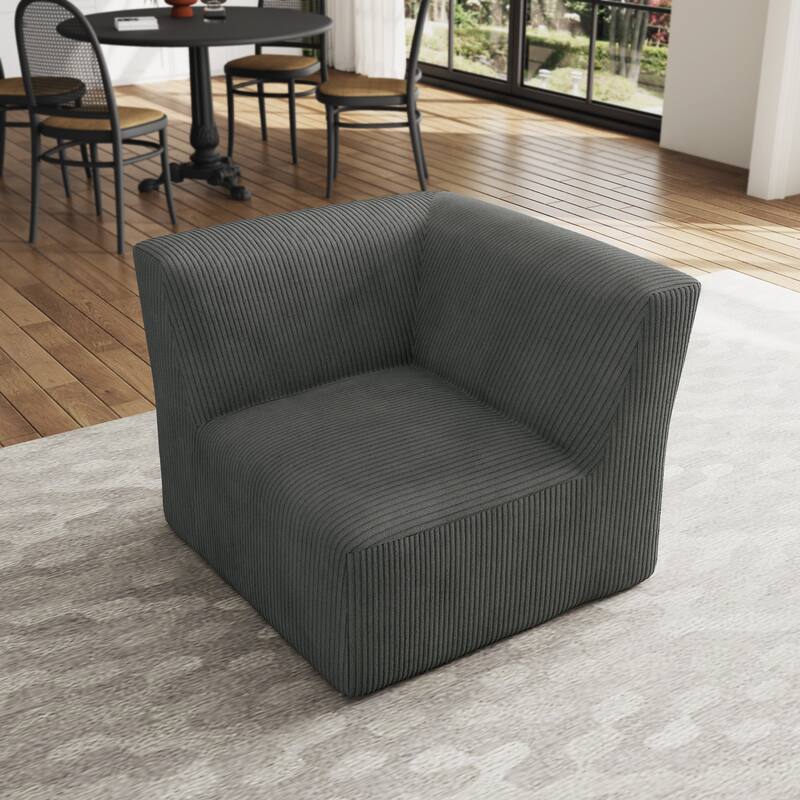 Corduroy Armchair Corner Chair For Living Room - GRAY