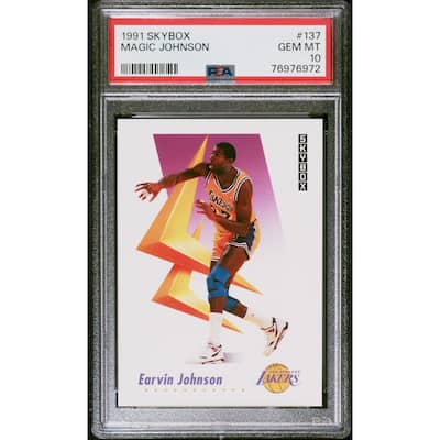 Magic Johnson 1991 Skybox Basketball Card #137 Graded PSA 10 - 8'6" x 11'6"