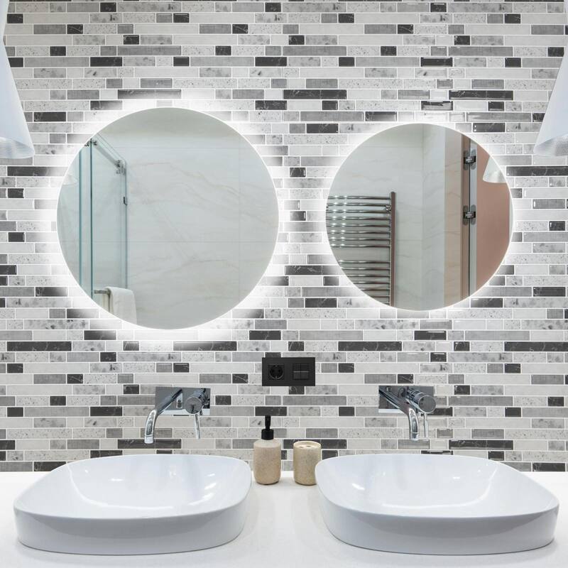 Art3d 10pcs Peel and Stick Backsplash Thickened Tiles, 12''x12'', Cover 10 Sq.Ft. - 11.8"x11.8"
