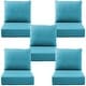 preview thumbnail 34 of 121, Gymojoy 24"x22"x6" Patio Thick Cushions & Pillows Set - Deep Seat Indoor/Outdoor Water & Fade Resistant Five Sets - Pale Blue