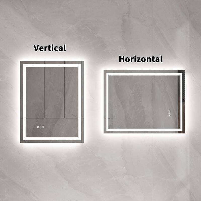 Modland Small Size LED Bathroom Mirror Back & Front Lighted Anti-Fog