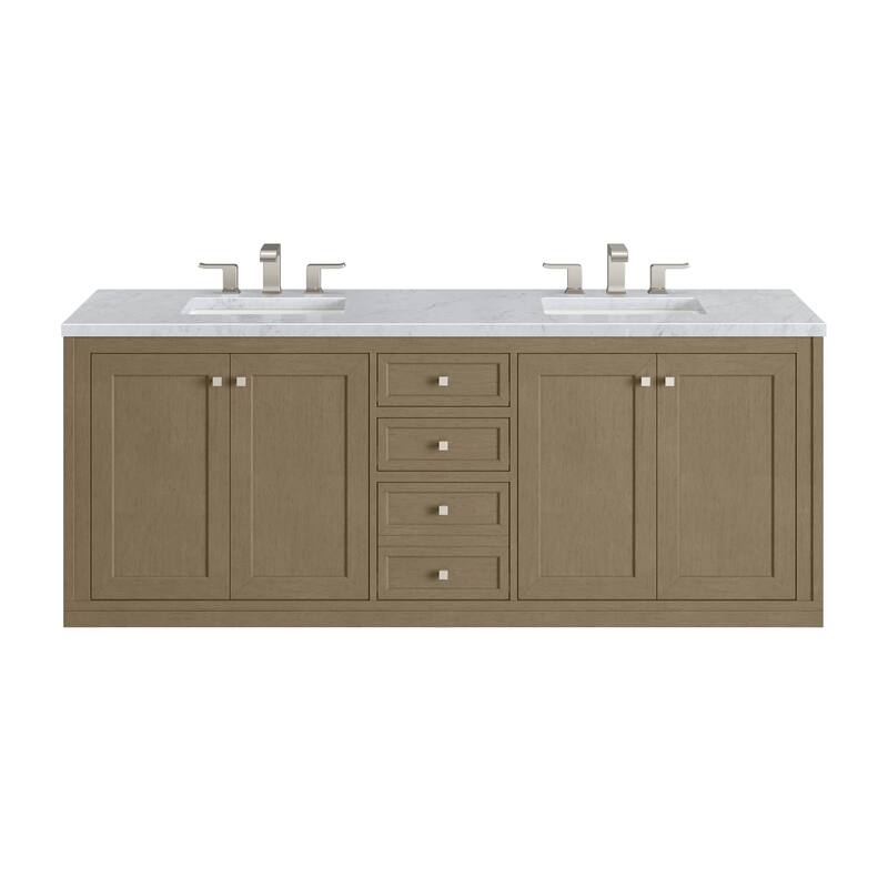 Chicago 72" Double Vanity, Walnut Whisper