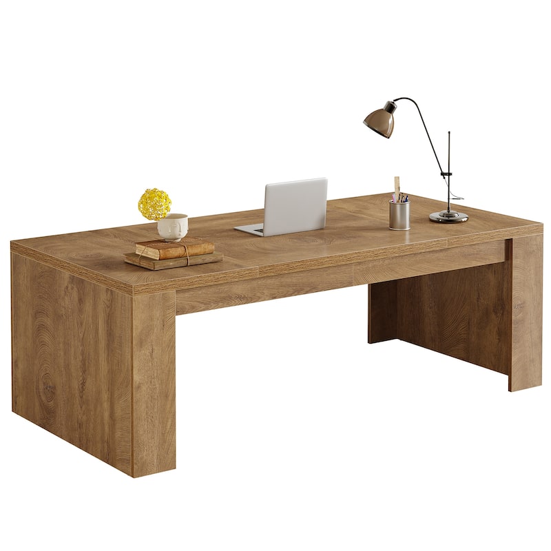 70.9" Wood Computer Desk, Executive Office Desk, Home Office Writing Workstation Business Accent Desk