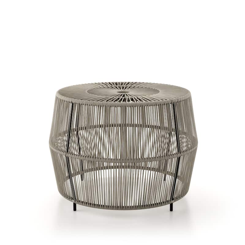 Alia Coastal Natural 22-inch Boho Outdoor Patio Rattan Outdoor Round Coffee Table by M&L Co.