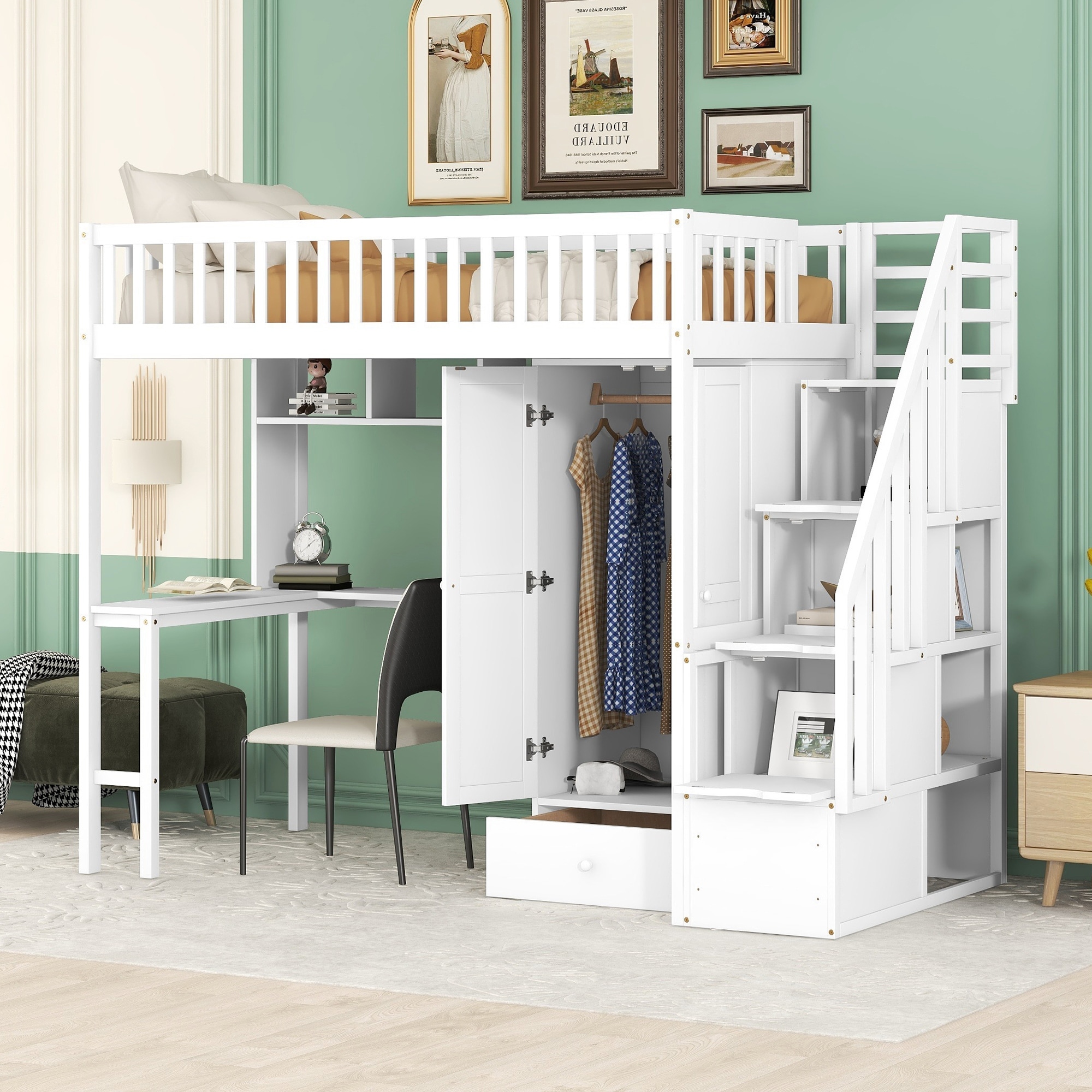 Wardrobe sales loft bed