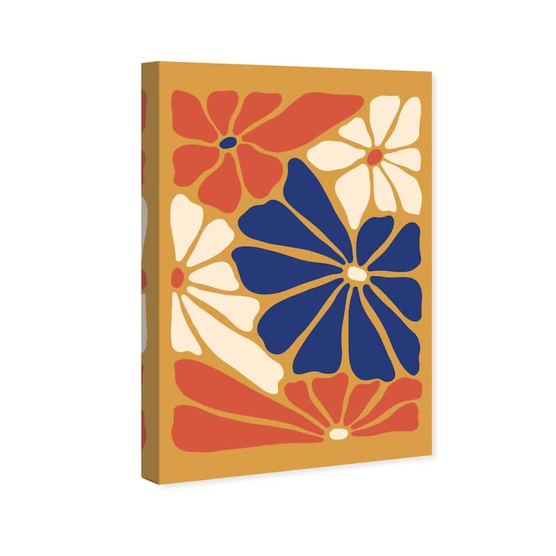 Wynwood Studio Canvas Floral and Botanical Modern Asian Flowers Brown and Ochre Modern & Contemporary Wall Art Canvas Print