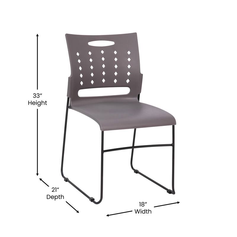 881 lb. Capacity Sled Base Stack Chair with Carry Handle and Air-Vent Back