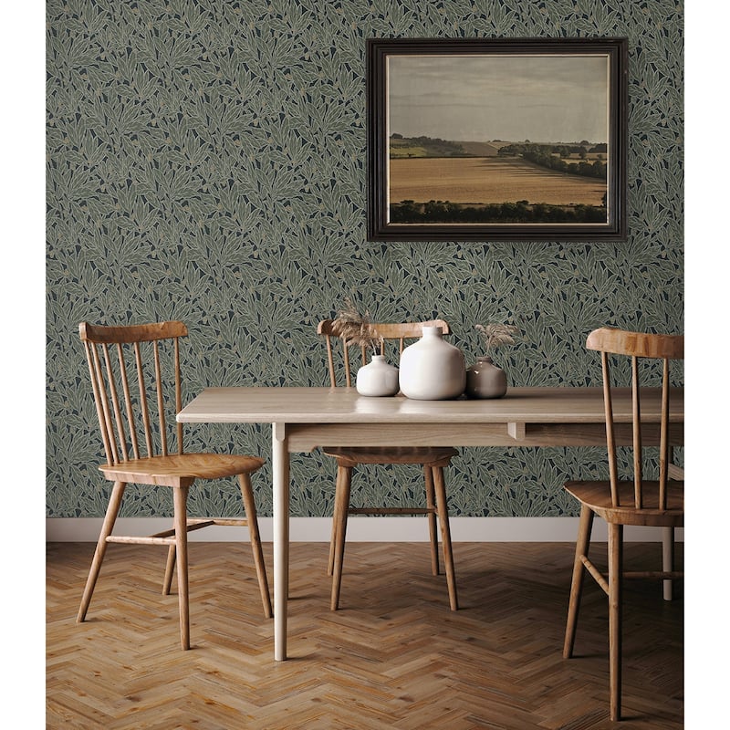 Seabrook Designs Leaf and Berry Nonwoven Unpasted Wallpaper